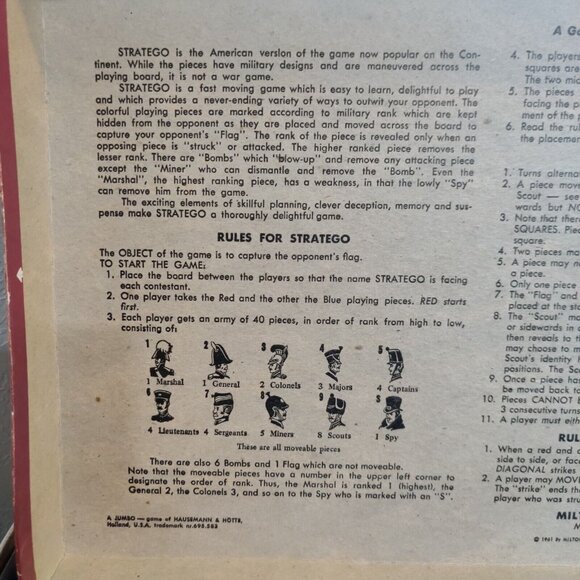 Stratego 1975 MILTON BRADLEY COMPLETE Except Instruction Booklet - Picture 11 of 16